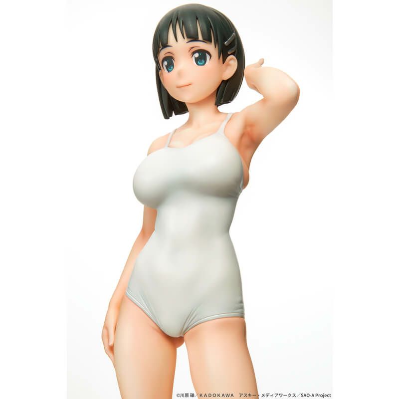 ソードアート・オンライン 桐ヶ谷 直葉　フィギュア キューシックス ソードアート・オンライン 桐ヶ谷直葉 白スクver. 1/7